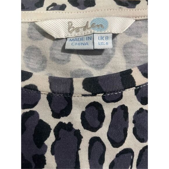 Boden lightweight leopard print long sleeve tencel blend blouse size 4 - Picture 3 of 9